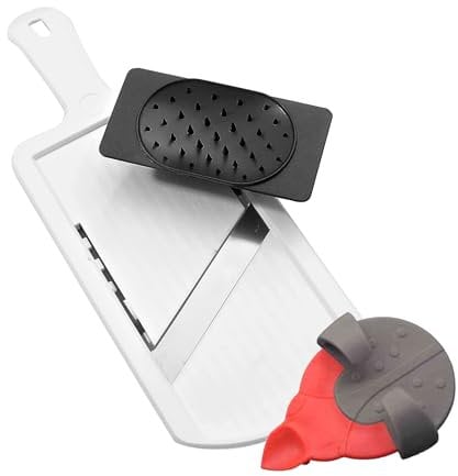 Fackelmann Set Mandolina lama regolabile e Pelaverdure, per affettare e pelare verdura, frutta, patate, insalate, materiale lame in acciaio inossidabile