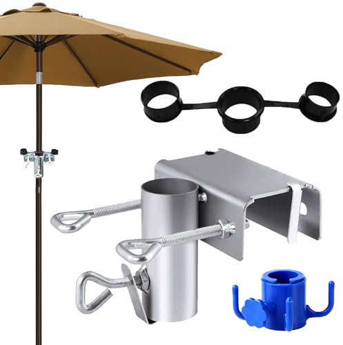 Ajuanbazha Supporto Ombrellone Universale, Pince de Fixation Parasol, Morsetto di Fissaggio per Balcone, Terrazza e Giardino, Clip per Eventi All'aperto e Campeggio