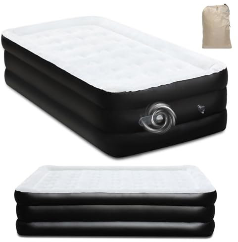 ISOISL Aufblasbare Matratze, Luftmatratze 1 Personen, Luftmatratze Selbstaufblasend mit Eingebauter Elektrischer Pumpe, Luftbett in 2 Minuten, für Gästebett, Heimgebrauch, 190x100x46cm, max 200KG