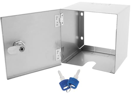 NUOBESTY Lockable Heavy-Duty Outdoor Electric Socket Protection Box Waterproof Anti-Theft Electrical Outlet Cover Secure Indoor and Outdoor Use 4.72X4.72X3.74In