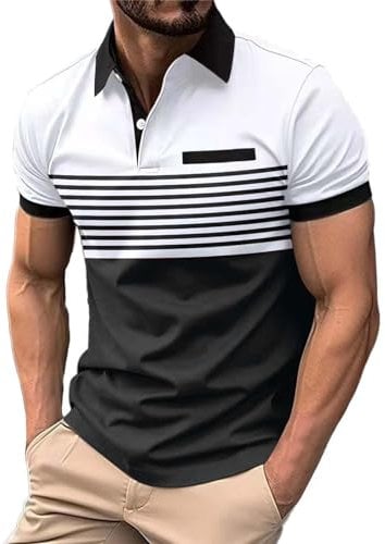 Mens Casual Shirts 2025 Clothes Shirts for Men Adult Gym Clothes for Gift Turn-Down Collar Male's Golf Tshirts Green Polo Tshirts White Stuff Clothing Body Shaper Vest Fitness Tops for UK