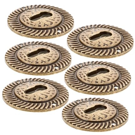 6 x Antike Schlüsselloch-Abdeckplatten, Vintage-Zink-Legierung, elegante Kommode, Dekoration für Schränke, 4 cm