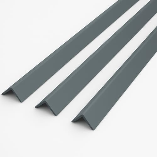 Anthracite Grey 1 Metre UPVC Plastic Rigid Angle 25 x 25mm Corner Cover Trim 90 Degree (3)