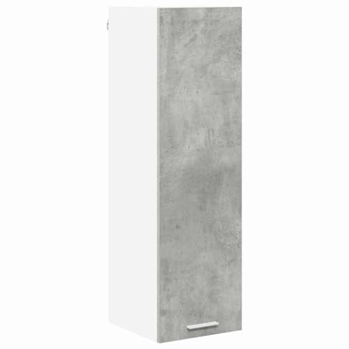 vidaXL Hängeschrank mit Tür Beton Grau 30 x 31 x 100 cm Holzwerkstoff, Großzügiger Stauraum, Moderne Küchenschränke, robust, rechteckiges Design, clevere Innenorganisation