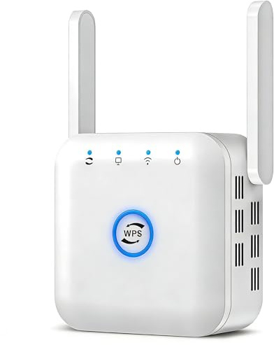 WiFi Extender/Repeater，Covers Up to 4500 Sq.ft and 60 Devices, Internet Booster - with Ethernet Port, Quick Setup, Home Wireless Signal Booster-WPS-2Antenna