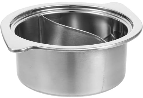 TIDTALEO Casserole à Hot Pot Chinois 16 Cm en Acier Inoxydable, Poêle à Deux Compartiments pour Électroménager, Multifonctionnelle pour Fondue Cuisine Asiatique, 1 Pièce
