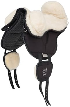 STALLINO Barefoot Schafwoll Sitz für Ride-On-Pad Pony – rutschfest, bequem & pferdefreundlich – Ergonomischer Reitsitz mit hoher Rückenstütze und Pauschen – 100% Schafwolle – ohne Ride on Pad Pony