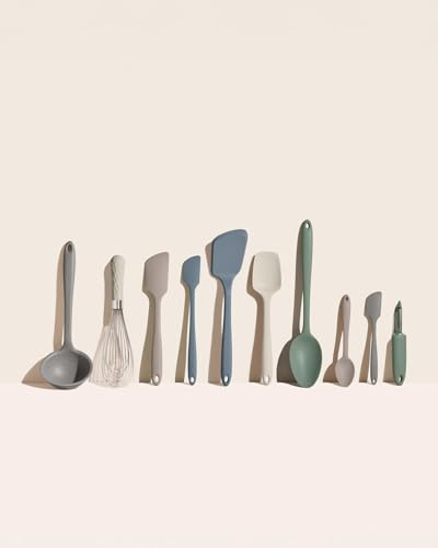 GIR: Get It Right 10-Piece Silicone Ultimate Kitchen Utensil Set – Spatulas, Ladle, Flip, Spoons, Whisk, Peeler & Spoonula - Earthy Neutrals