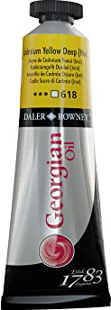 Daler-Rowney Georgian Oil Paint, Aluminium Tube, 1.28oz - 38 ml, Cadmium Yellow Deep Hue