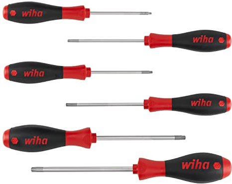 Wiha Schraubendreher Set SoftFinish® (24506) 6 tlg. I Schraubenzieher Satz für Alltag, Handwerk, Industrie I Schraubwerkzeug TORX® mit Loch