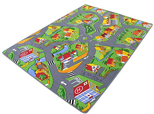 HEVO Stadt Land Fluss Teppich | Kinderteppich | Spielteppich 200x250 cm