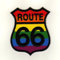 Aufnäher Bügelbild Iron on Patches Applikation Route 66 Biker Usa Regenbogen