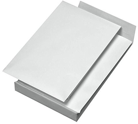 Elepa - rössler kuvert 30007072 Faltentaschen B4 ohne Fenster mit 40 mm-Falte und Klotzboden, 140 g/qm, 100 Stück, weiß