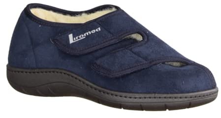 LIROMED Herren Hausschuhe 476-3010 Marine (blau) - geschlossener Hausschuh - VERBANDSCHUHE, Blau blau 228125
