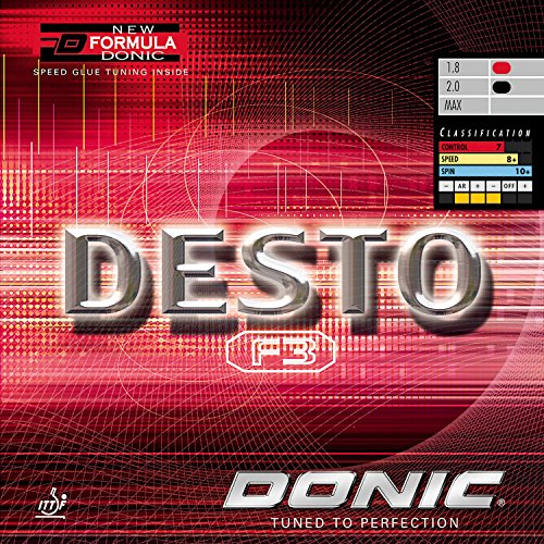 DONIC Belag Desto F3 Farbe 1,8 mm, schwarz, Größe 1,8 mm, schwarz