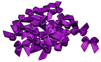 20 Stück Satinschleifen 2,5x3cm (lila/purpur 465) // Deko Schleifen für Hochzeit Taufe Kommunion Applikation Streudeko einfarbig