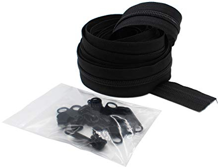 YKK # 5 CN Reißverschluss Coil Kette. Jede Yard kommt mit 2 Regler. 5 yards schwarz