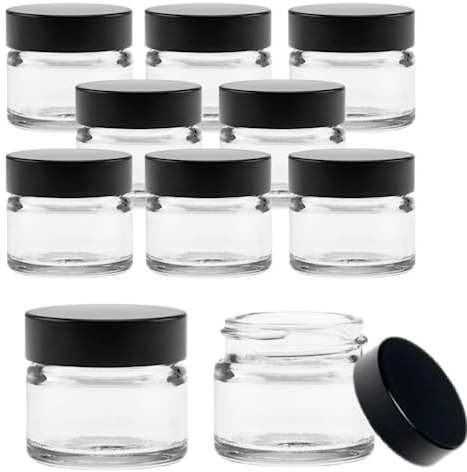 10 x Mini Glas-Tiegel 15ml, leere Cremetiegel Cremedosen aus Glas