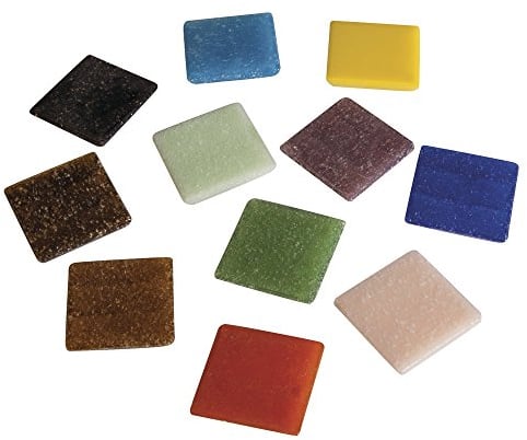 Rayher 1453149 Tessere per Mosaico A Specchio, Quadrati, Secchiello Da 1 Kg (Ca. 325 Pezzi), per Esterni Ed Interni, 2 x 2 cm, Misti