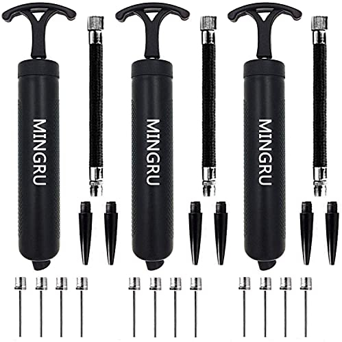 3 Pack Ball Pump für Basketball, Fußball, Volleyball, Rugby, Wasserball und andere aufblasbare Luftpumpe, Nadeln und Düsen enthalten