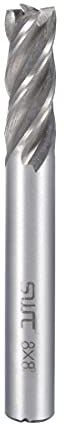 sourcing map Schaftfräser CNC Fräser 4 Flöte 8mm Schaft 8mmx19mm Gerade Flache Nase