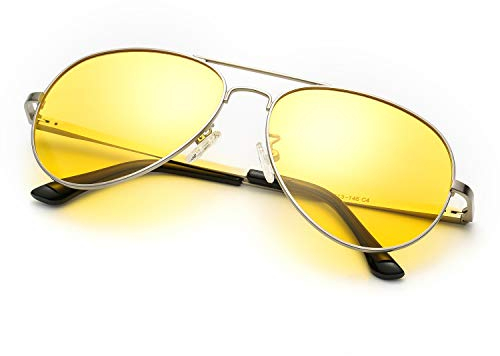 SODQW Nachtfahrbrille Gelbe Linse Anti-Glanz, Polarisiert Fahren Brillen, Nachtsichtbrille Autofahren mit UV400 Schutz