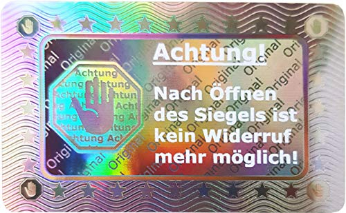 320 Stk - 3D Hologramm-Siegel 40 * 25mm silber glänzend - Rücknahmesiegel Sicherheits-Siegel Qualitätssiegel Garantiesiegel Sicherheitsetiketten selbstklebendes Etikett Hygiene-Siegel
