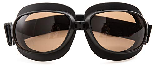 evomosa Vintage Motorradbrille Motorräder Brille für Motocross Offroad ATV Pilotenbrille Sportbrille Snowboard Fahrräder Brille (Schwarze A)