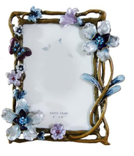 Cozomiz Bilderrahmen Vintage Barock antik Landhausstil Nostalgie Aufsteller Handgefertigtes Harz Portraitrahmen Fotorahmen Fotoaufsteller für die Inneneinrichtung 10x15cm Rechteckige Blumen