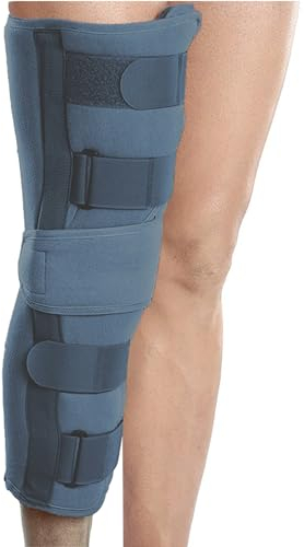Wonder Care Inmovilizador de rodilla para soporte de rodilla para dislocación, ligamento, desgarro, rodillera de estabilización para hombres y mujeres (19 pulgadas de ancho),Grey_S