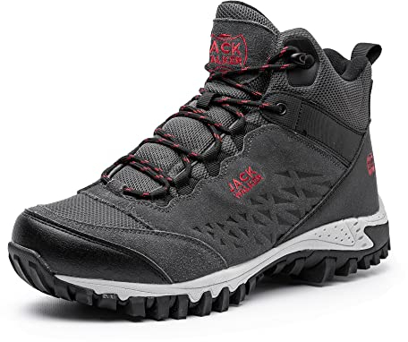 Jack Walker Mens Walking Waterproof Boots Lightweight Vent Breathable Hiking Trekking Shoes JW6255 (9 UK, Black)