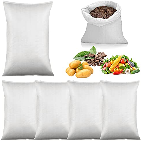 15/25/50 Sacs pour Gravats, Sacs à déchets de jardin,Sacs Tissés Blanc 50*90cm,Dechets De Jardin. Solides,Economiques Et Résistant À 50 kg,pour Gravat Chantier,Déchets Vegetaux,Construction. (25 PC)