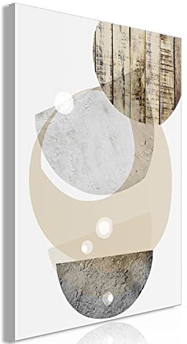 murando - Akustikbild Abstrakt Bilder Akustikschaum Hochleistungsschallabsorber Schallschutz Leinwand 1 tlg Wandbild Raumakustik Schalldämmung Holz Struktur beige braun weiß