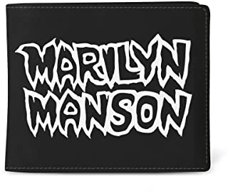Rocksax Unisex Geldbörse Marilyn Manson Logo Reisezubehör-Bi-Fold-Brieftasche, Schwarz