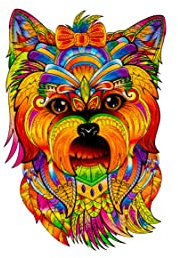 WOODVIO - Holzpuzzle für Erwachsene und Kinder - Yorkie, tierförmiges Fantasiepuzzle, 172 einzigartige Stücke, Größe King (46 x 31 cm)