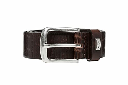 Replay Herren Gürtel aus Leder, Fade Tobacco 117 (Braun), 105