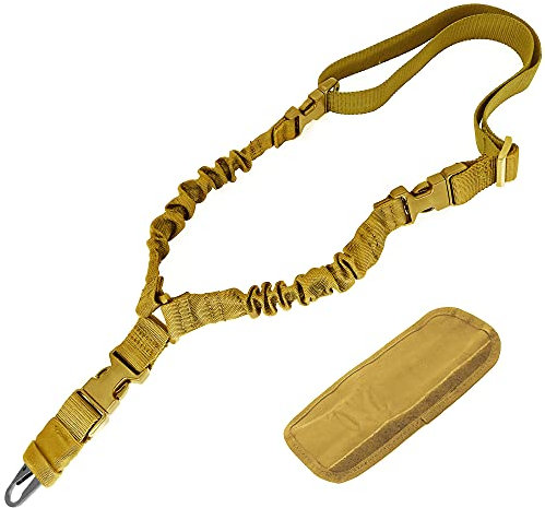 Traditional Sling with Metal Hook for Outdoors、Rock Climbing、Hunting,Durable Slings with Loop Strap Attachment, Rope Length Adjuster,black,green,khaki (KHAKI)