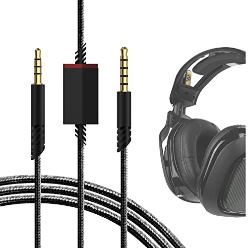 GEEKRIA QuickFit Gaming-Audiokabel, kompatibel mit Astro A40 tr, A40, A30, A10 Gen 2, A10 Gaming-Headset-Kabel, 3,5 mm AUX-Ersatz-Stereo-Kabel mit Stummschaltung, 2 m