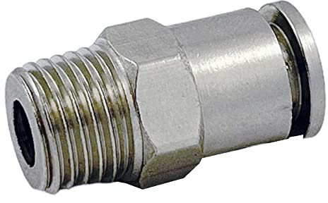 Raccordo Innesto Rapido Dritto per Tubo Ø 8 mm Filetto Maschio 1/4 - Conf.10 pezzi