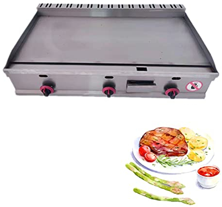 Barbecue da Tavolo a Gas, Gas BBQ Bruciatori Gpl Outdoor Grill Acciaio Ghisa, Distribuzione Uniforme del Calore, Temperatura Regolabile Fino a 350°C per Barbecue da Giardino, Picnic All'aperto,82