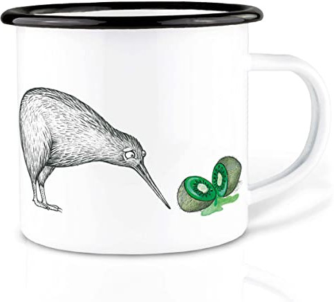 Ligarti® Emaille Tasse (leicht & robust) | Design Cup, Camping Becher handveredelt in Deutschland | Kaffeetasse, Emaillebecher