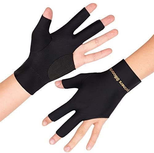 TOPDANCHUANG 2PCS Anti Slip Billard Handschuh 3 Finger Show Handschuhe Linke Hand Snooker Handschuh Billard Zubehör Passt auf Linke Hand für Männer Frauen