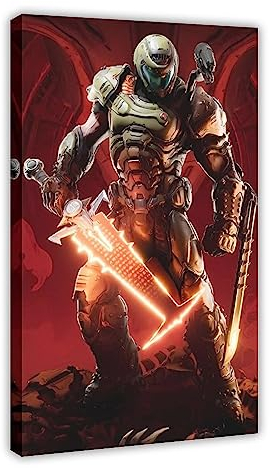 DOOM Eternal Game Warrior Poster Leinwand Poster Schlafzimmer Dekor Sport Landschaft Büro Zimmer Dekor Geschenkrahmen Stil 40 x 60 cm