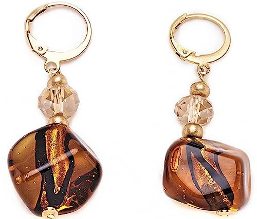 OR636A10 Damenohrring aus Muranoglas, antike Venezianische Murrina, LUNGA, Glas, Glas Ohrringe