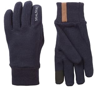 SealSkinz Necton Windproof All Weather Knitted Glove Cold, Dark Navy, L