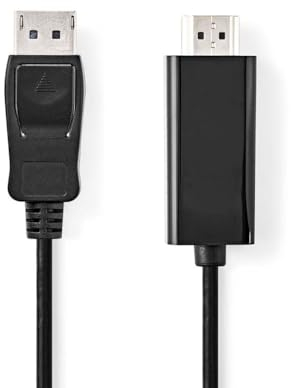 Nedis Displayport-Kabel | DisplayPort Stecker | HDMI™ Stecker | 4K@30Hz | Vernickelt | 3.00 m | Rund | PVC | Schwarz | Box