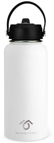 Helping Hydros Water Bottle | 32 oz Engraved Stainless Steel Vaccuum Sealed | Custom Design With Your Own Stickers, Art & More