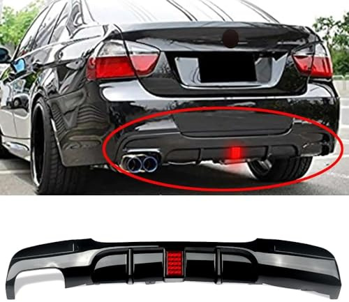 FGAITH ABS Auto Heckstoßstange Diffusorlippe für BMW 3 Series E90 E91 M Sport 2005-2012, Heckspoiler Diffusor Lippe Spoiler Hecklippe Heckdiffusor Heckchassis Splitter