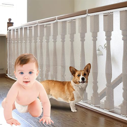 Bebé Red de Seguridad, Red de Seguridad para Balcones, Red de Protección del Balcón, Red Seguridad Niños, Barandilla Escaleras Mallas, Red de Seguridad para Niños, para Niños y Mascotas(3m x 79cm)