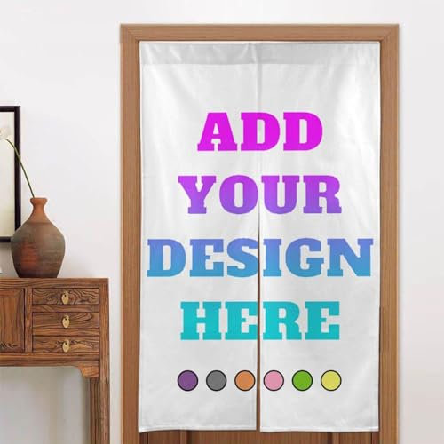 DICUSPEROZTOM Personalized Custom Doorway Curtain, Add Your Image Logo Text Custom Door Way Curtain Panel Customized Room Dividers 34x56in for Home Kitchen Bistro Restaurant Partition Shading Decor